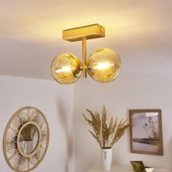 Hofstein Alden Deckenleuchte Messing, 2-flammig