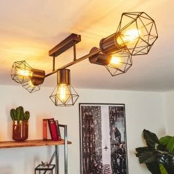 Hofstein Bardhaman Deckenleuchte Schwarz, 5-flammig