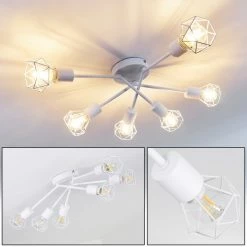 Hofstein Baripada Deckenleuchte Weiß, 6-flammig