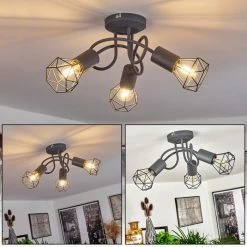 Hofstein Baripada Deckenleuchte Grau, 3-flammig