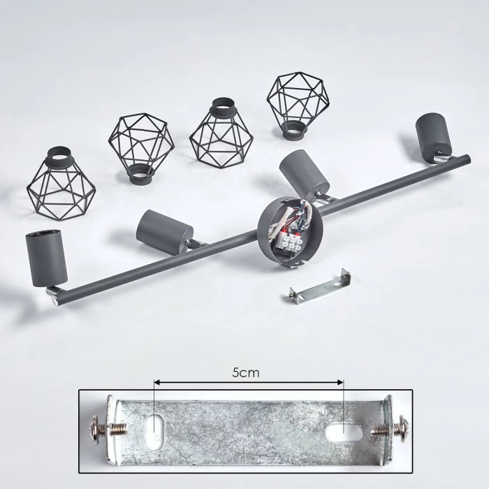 Hofstein Baripada Deckenleuchte Chrom, Anthrazit, 4-flammig – Bild 5