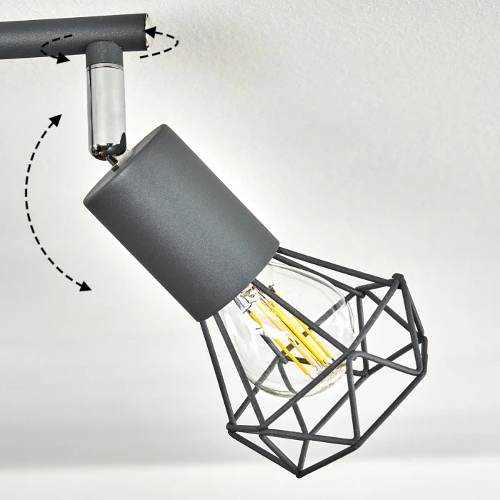 Hofstein Baripada Deckenleuchte Chrom, Anthrazit, 4-flammig – Bild 6