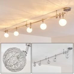 Hofstein Bernex Deckenleuchte Chrom, 5-flammig