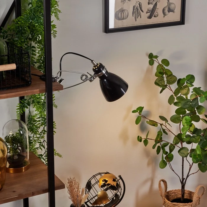 Hofstein Brienz Klemmleuchte Chrom, Schwarz, 1-flammig – Bild 7