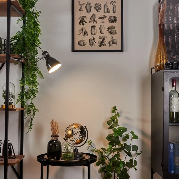 Hofstein Brienz Klemmleuchte Chrom, Schwarz, 1-flammig – Bild 9