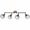 Brilliant Leuchten Brilliant Avia Strahler Schwarz, Holz dunkel, 4-flammig