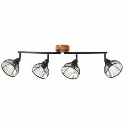 Brilliant Leuchten Brilliant Avia Strahler Schwarz, Holz dunkel, 4-flammig