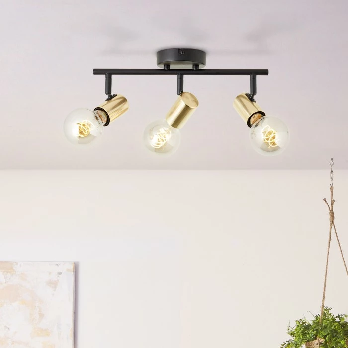 Brilliant Leuchten Brilliant Kerry Deckenleuchte Schwarz, Gold, 3-flammig – Bild 3