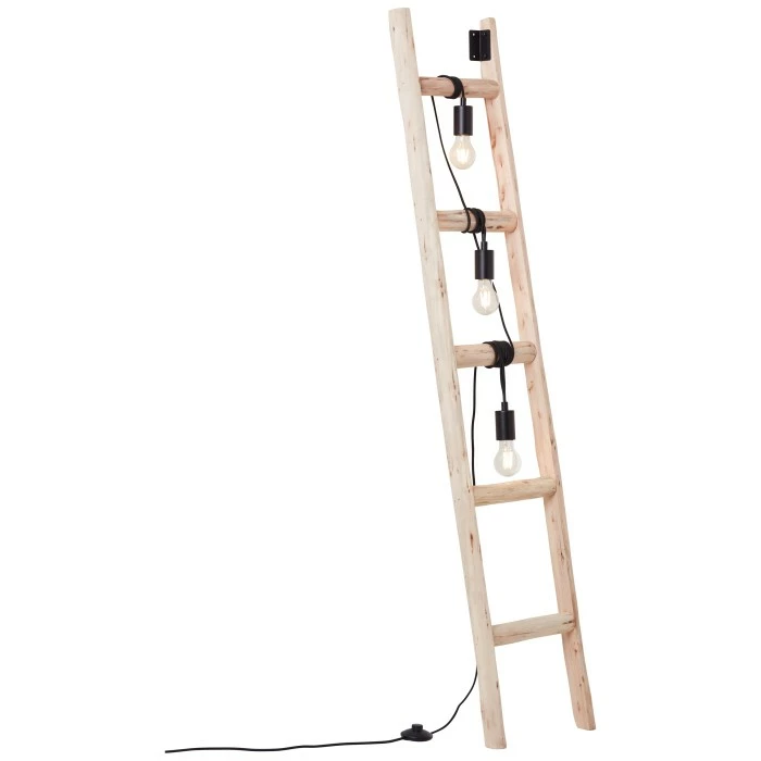 Brilliant Leuchten Brilliant Ladder Stehleuchte Schwarz, Naturfarben, 3-flammig