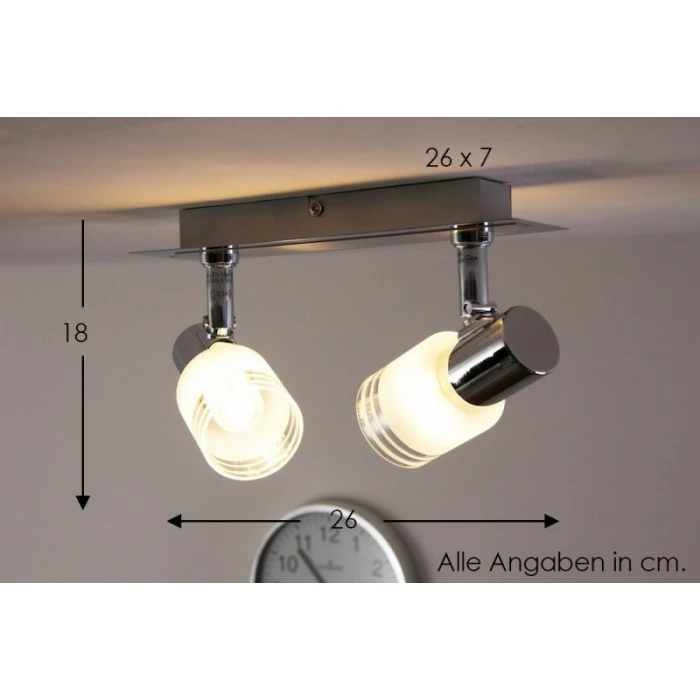 Brilliant Leuchten LED Deckenspot Chrom, Weiß, 2-flammig – Bild 2