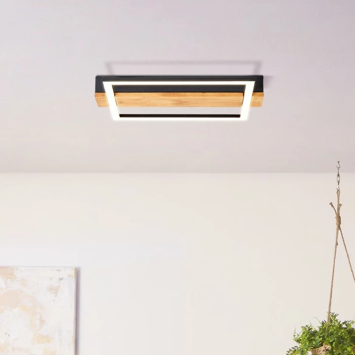 Brilliant Leuchten Brilliant Loneos Deckenleuchte LED Schwarz, Braun, 1-flammig – Bild 3