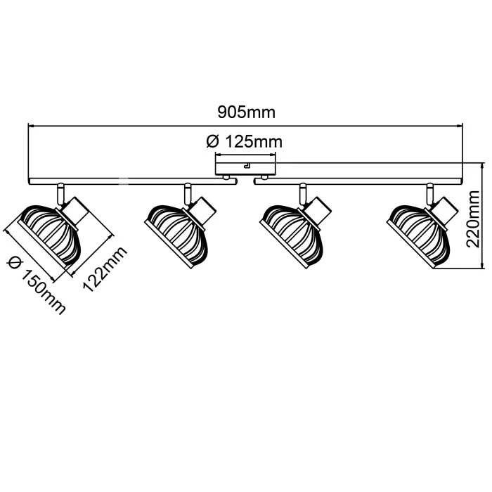 Brilliant Leuchten Brilliant Norah Deckenleuchte Schwarz, 4-flammig – Bild 13