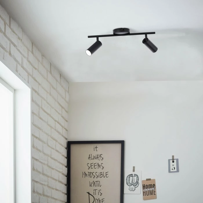 Brilliant Leuchten Brilliant Soeren Deckenleuchte LED Schwarz, 2-flammig