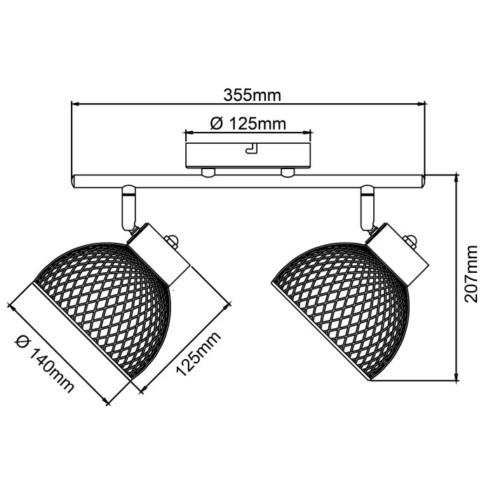 Brilliant Leuchten Brilliant Thuy Deckenleuchte Schwarz, 2-flammig – Bild 6