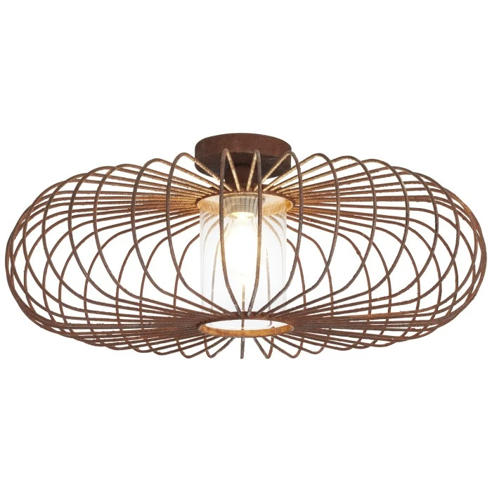 Brilliant Leuchten Brilliant Willard Deckenleuchte Rostfarben, Transparent, Klar, 1-flammig