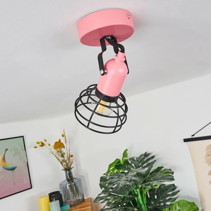 Hofstein Builako Deckenleuchte Schwarz, Pink, 1-flammig – Bild 2