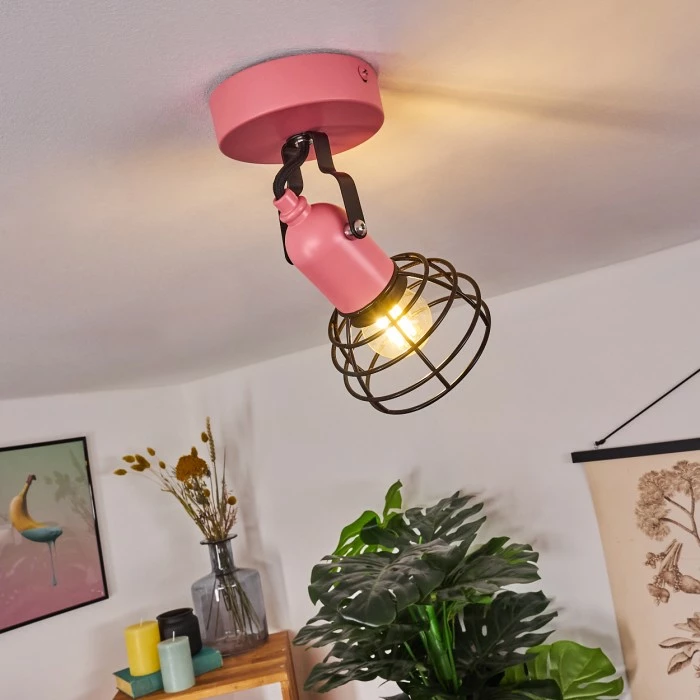 Hofstein Builako Deckenleuchte Schwarz, Pink, 1-flammig – Bild 9