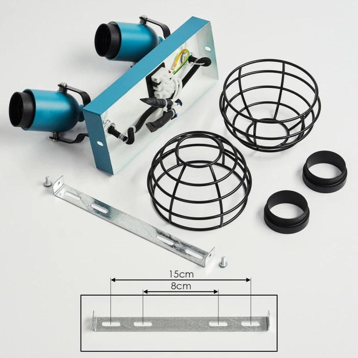 Hofstein Builako Deckenleuchte Blau, Schwarz, 2-flammig – Bild 5