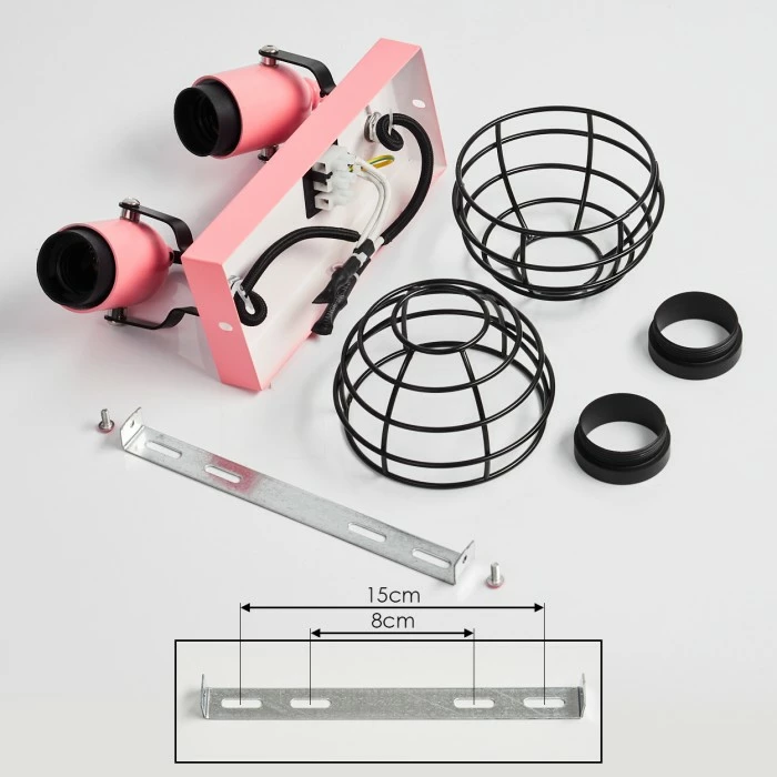 Hofstein Builako Deckenleuchte Schwarz, Pink, 2-flammig – Bild 5