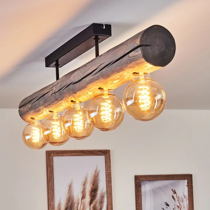 Hofstein Canedo Deckenleuchte Schwarz, Grau, 5-flammig – Bild 9