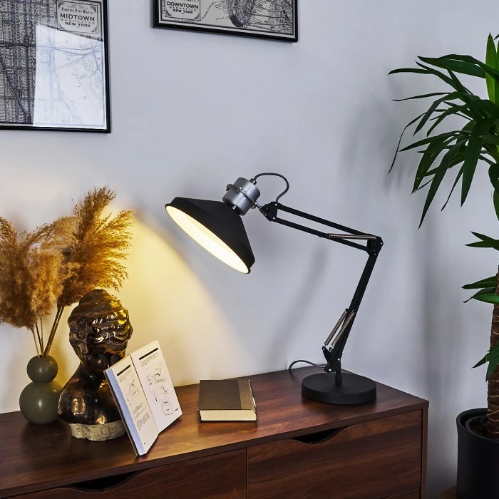 Hofstein Chara Tischleuchte Schwarz, Silber, 1-flammig – Bild 9