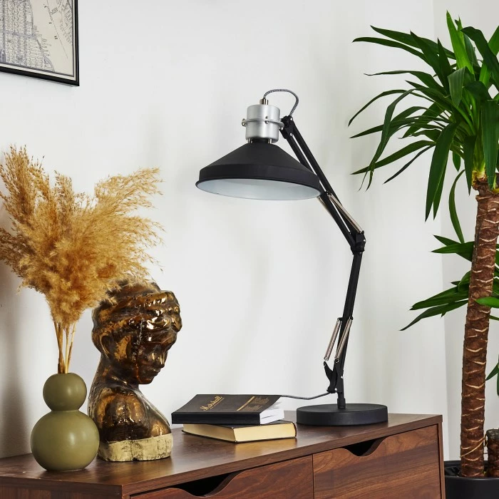 Hofstein Chara Tischleuchte Schwarz, Silber, 1-flammig – Bild 10