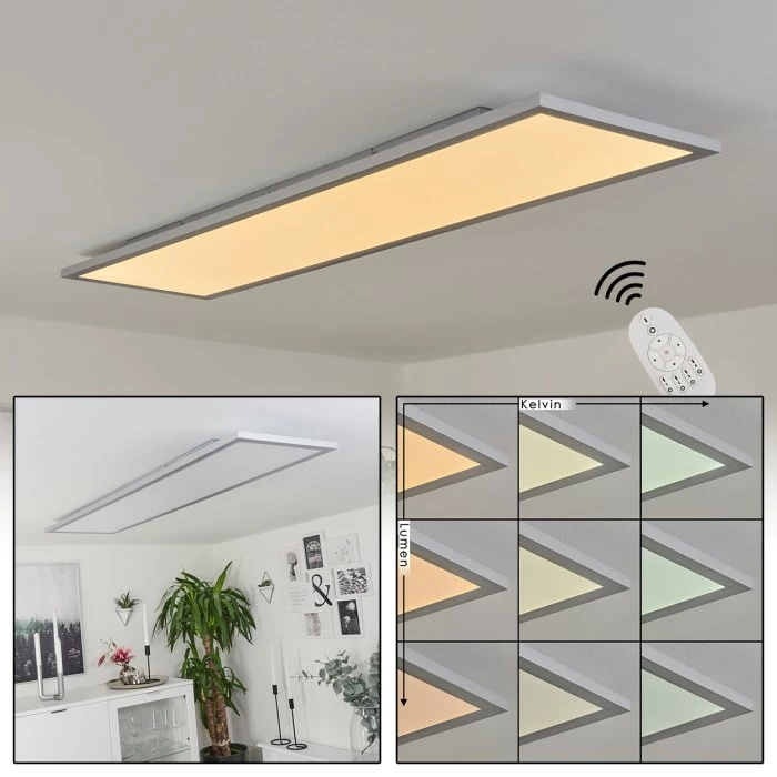 Hofstein Colminy Deckenpanel LED Silber, 1-flammig