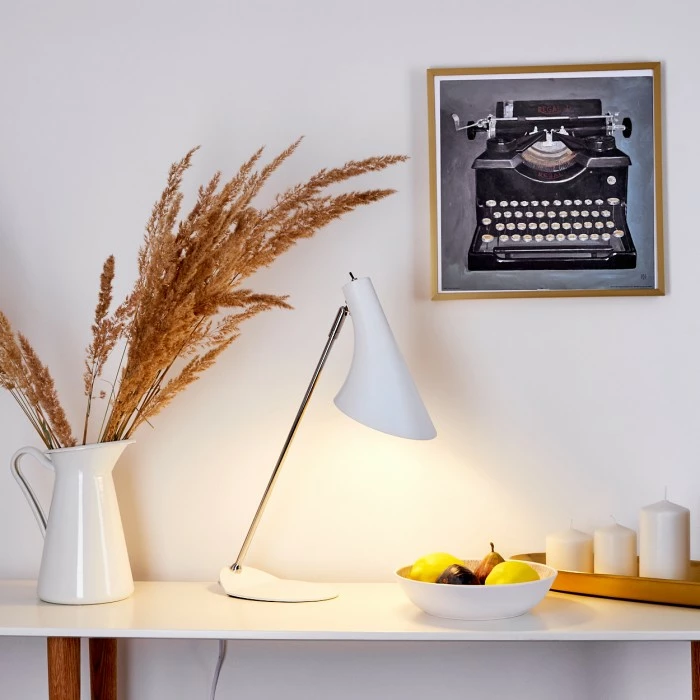 Hofstein Corralcay Tischleuchte Chrom, Weiß, 1-flammig – Bild 9