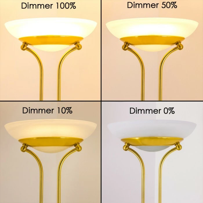 Hofstein Deckenfluter Biot LED Messing, 2-flammig – Bild 3