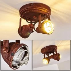 Hofstein Drobak Deckenleuchte Rostfarben, 2-flammig