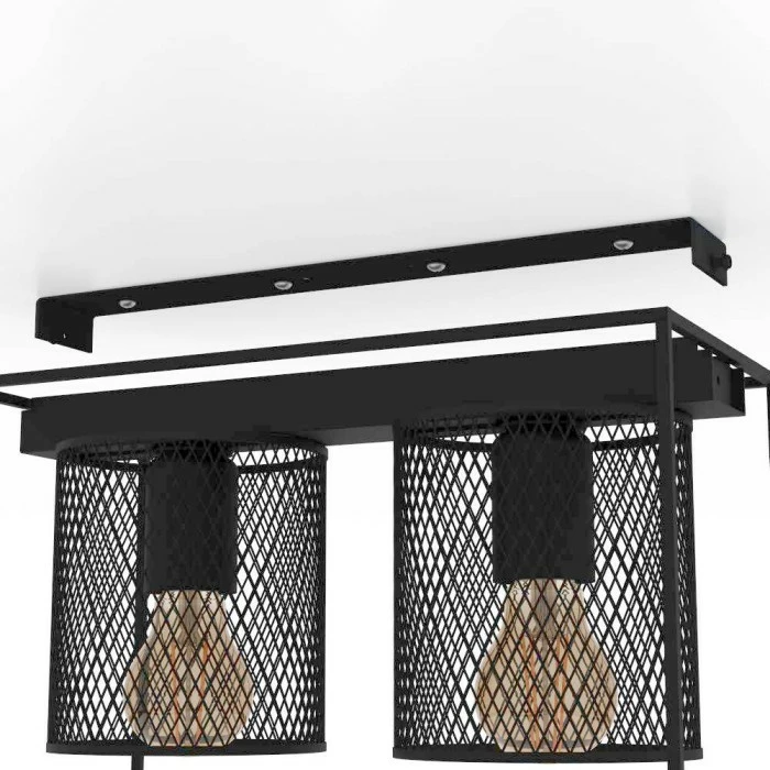 Eglo Leuchten Eglo CATTERICK Deckenleuchte Schwarz, 2-flammig – Bild 3