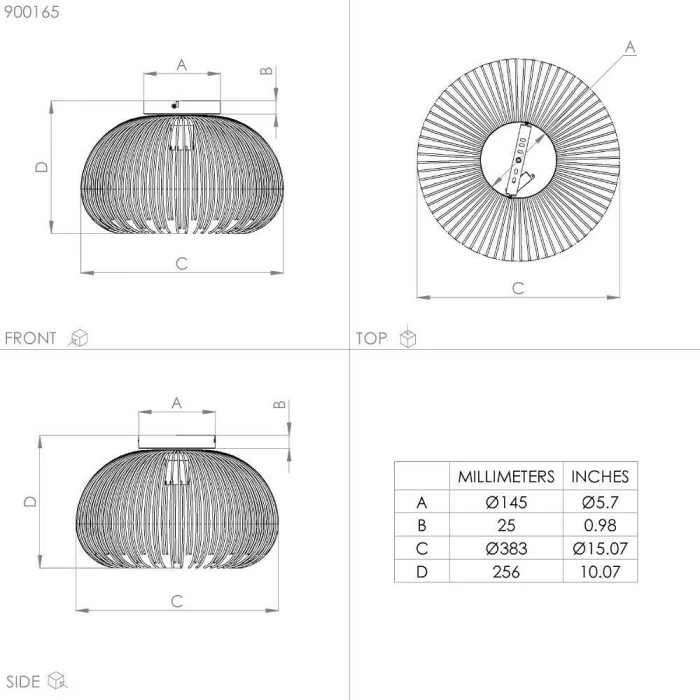 Eglo Leuchten Eglo VENEZUELA Deckenleuchte Schwarz, 1-flammig – Bild 4