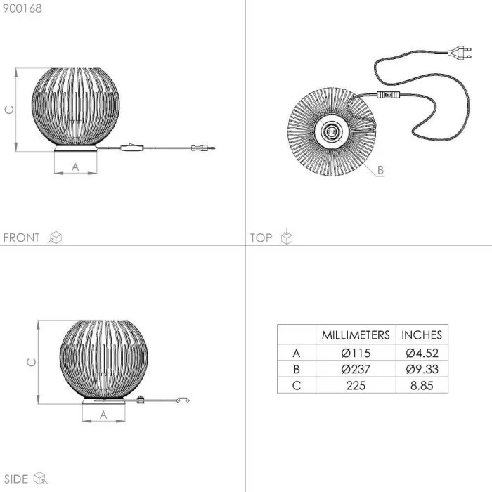 Eglo Leuchten Eglo VENEZUELA Tischleuchte Schwarz, Gold, 1-flammig – Bild 3