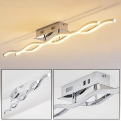 Hofstein Embree Deckenleuchte LED Edelstahl, 2-flammig