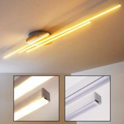 Hofstein Emo Deckenleuchte LED Stahl gebürstet, 3-flammig