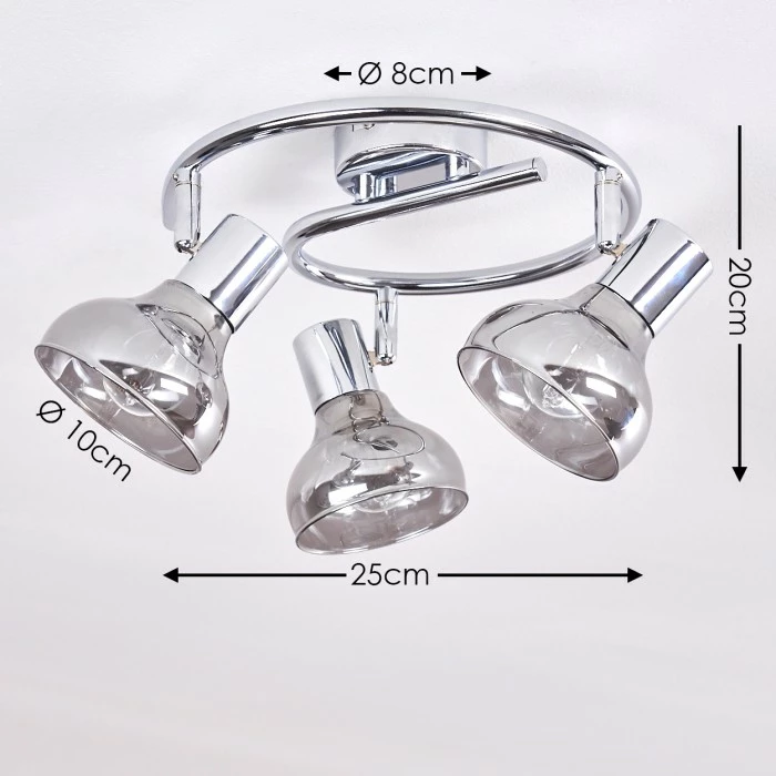 Hofstein Esberg Deckenleuchte Chrom, 3-flammig – Bild 2