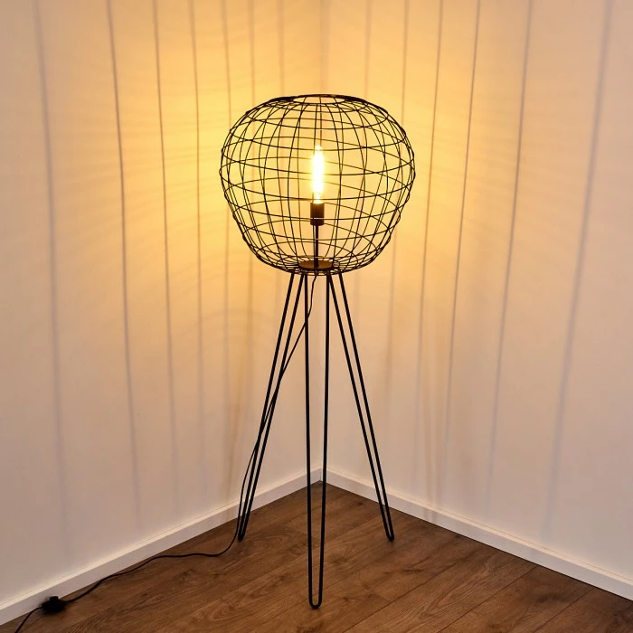 Hofstein Flambeau Stehleuchte Schwarz, 1-flammig – Bild 14