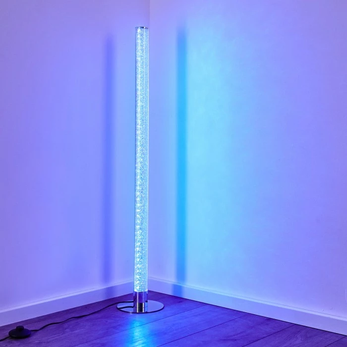 Hofstein Flaut Stehleuchte LED Chrom, 1-flammig, Fernbedienung, Farbwechsler – Bild 20