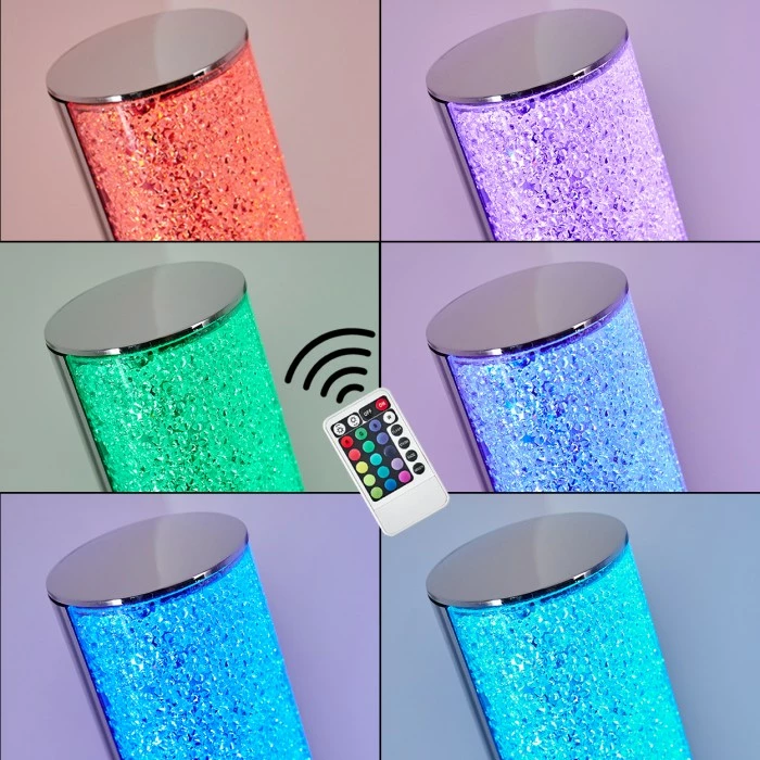 Hofstein Flaut Stehleuchte LED Chrom, 1-flammig, Fernbedienung, Farbwechsler – Bild 4