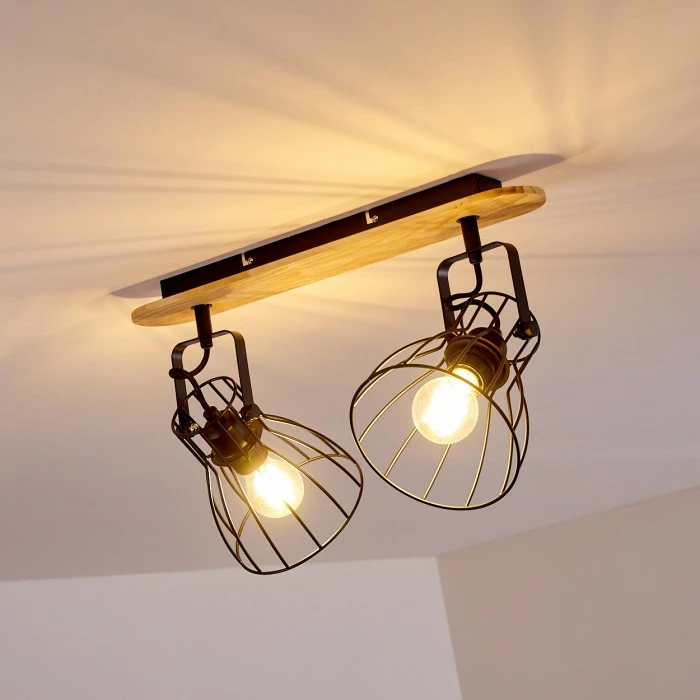 Hofstein Forshaga Deckenleuchte Holz hell, 2-flammig – Bild 3