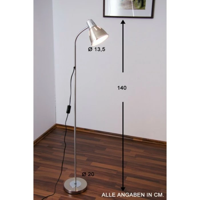 Globo Ego Stehleuchte Nickel-Matt, Chrom, 1-flammig