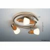 Globo LORD Deckenspot Edelstahl, Holz hell, 3-flammig