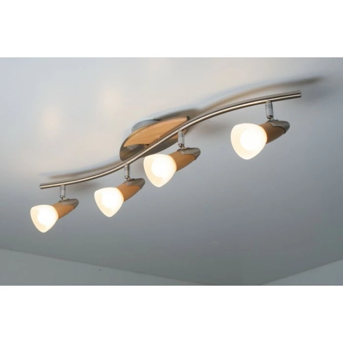 Globo LORD Deckenspot Chrom, Holz hell, 4-flammig – Bild 5