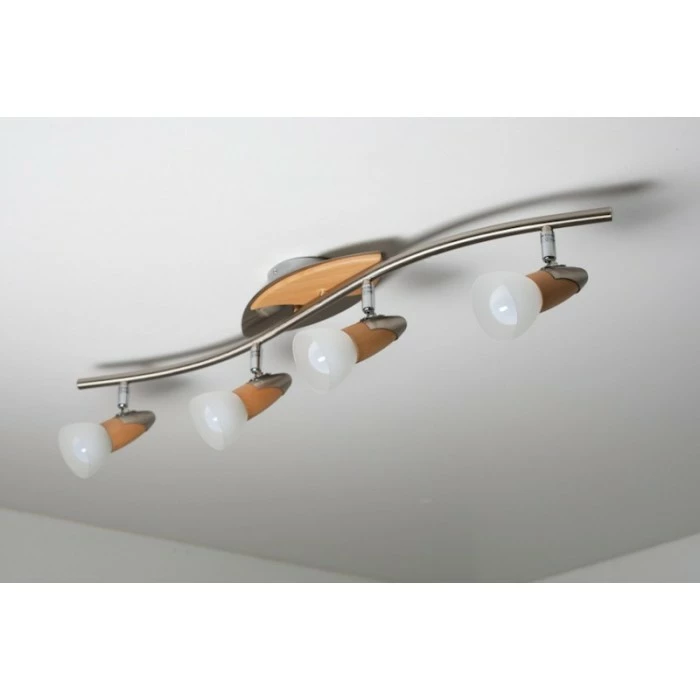 Globo LORD Deckenspot Chrom, Holz hell, 4-flammig – Bild 7