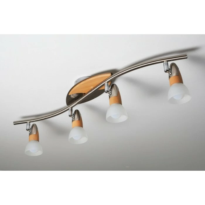 Globo LORD Deckenspot Chrom, Holz hell, 4-flammig – Bild 8