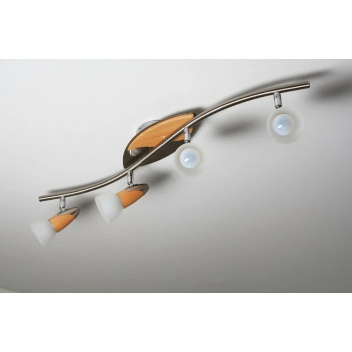 Globo LORD Deckenspot Chrom, Holz hell, 4-flammig – Bild 9