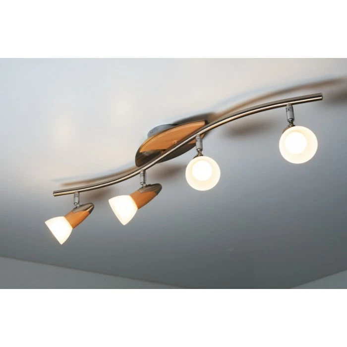 Globo LORD Deckenspot Chrom, Holz hell, 4-flammig – Bild 10