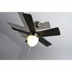 Globo MARVA Ventilator Nickel-Matt, Grau, Edelstahl, Weiß, 1-flammig