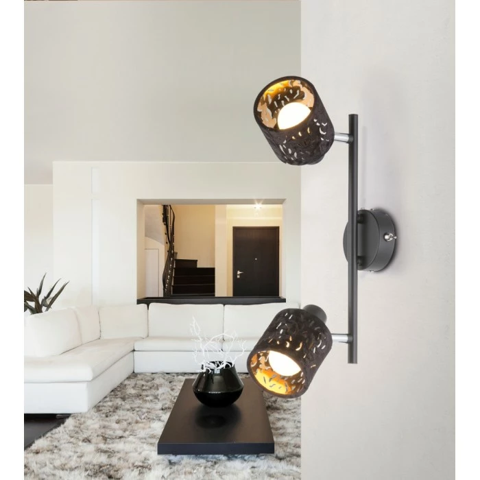 GLOBO TROY Strahler Schwarz, 2-flammig – Bild 2