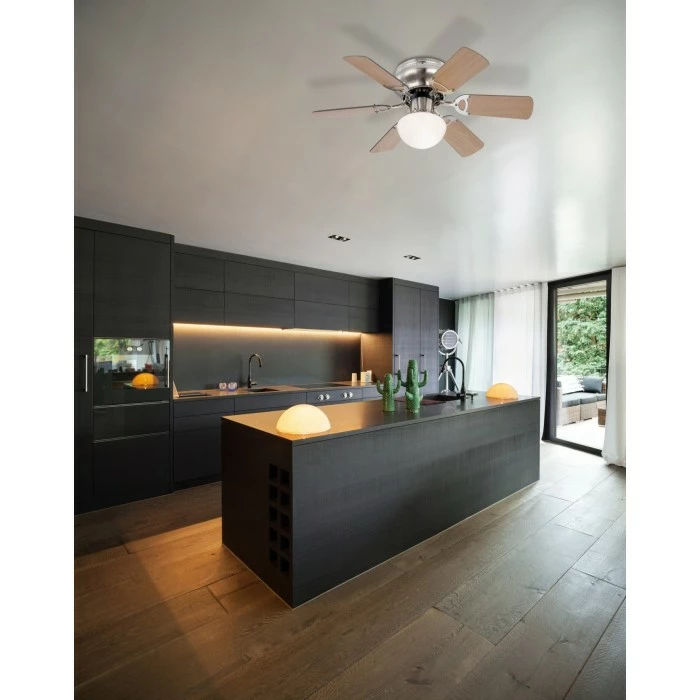 Globo UGO Deckenventilator Nickel-Matt, Edelstahl, 1-flammig – Bild 6